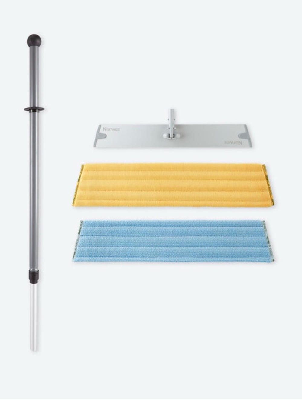 Norwex Mop Set with Yellow and Blue Microfiber Pads